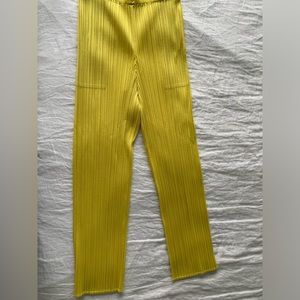 Issey Miyake Pleats Please yellow pants size 3